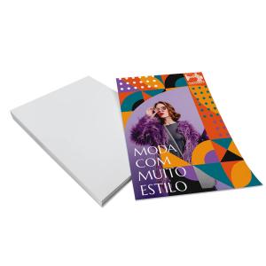 PANFLETOS Couchê 90g 10x14cm Impressão laser frente   
