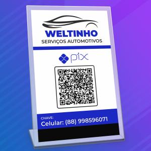PLACA QR CODE PIX Tam. 10x15cm Acrílico Colorido Adesivo vinil transparente retroverso Adesivado 