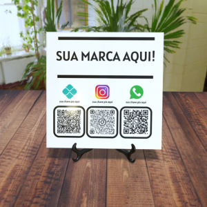 PLACA QR CODE PIX Tam. 20x20cm Azulejo Colorido  Sublimado 